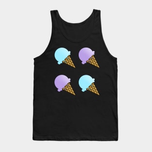 2 Flavor Ice Cream Pattern - Pastel Blue and Purple Tank Top